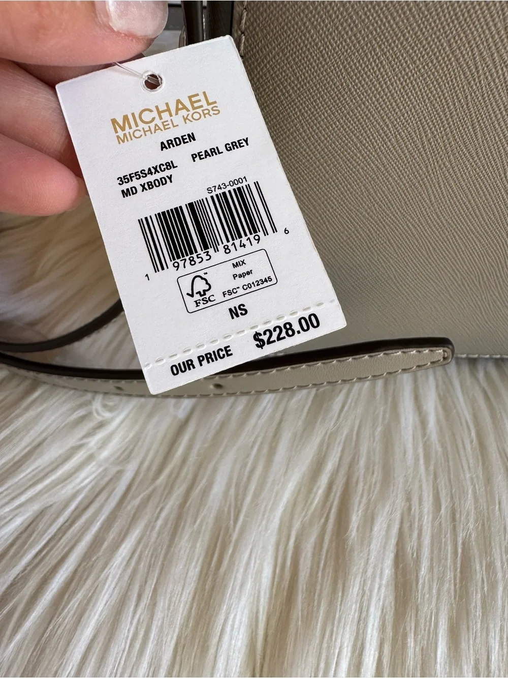 Michael Kors Pebbled Leather Crossbody in Light Gray